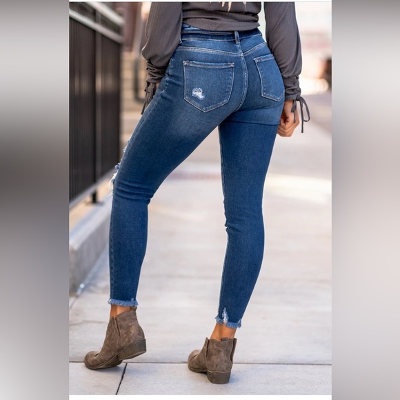 Kancan Dillon High Rise Ripped Ankle Skinny Jeans - Picture 3 of 7